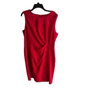 Calvin Klein Red Sleeveless Midi Dress – Estimated XL | Elegant & Versatile